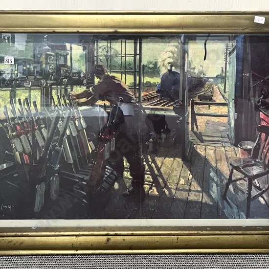 Rustic Brass Framed Terence Cuneo Reproduction Railway Print