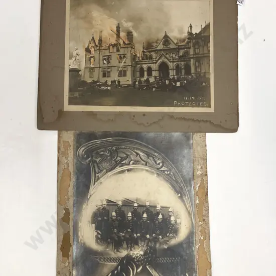 Two Unframed Vintage Black & White Fire Brigade Related Photographs