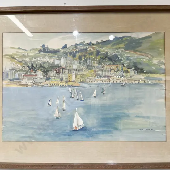 Heather Francis - "Dunedin Harbour" - Watercolour