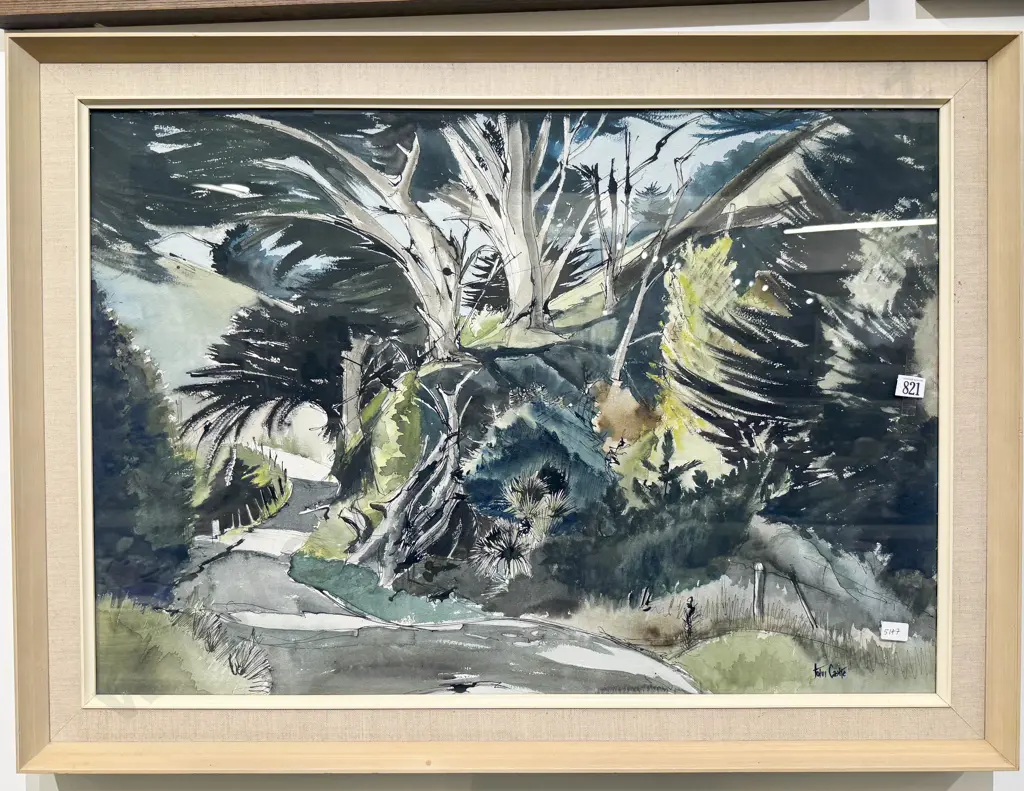 John Castle - "Bush Path Scene" - Ink & Watercolour Image 1++