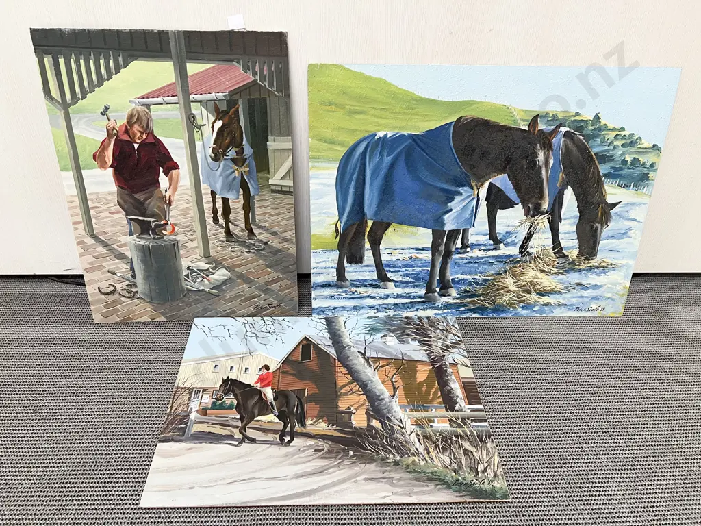 Three Unframed Oils on Board by Peter Scaife Image 1++