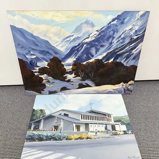 Two Unframed Oils on Board by Peter Scaife