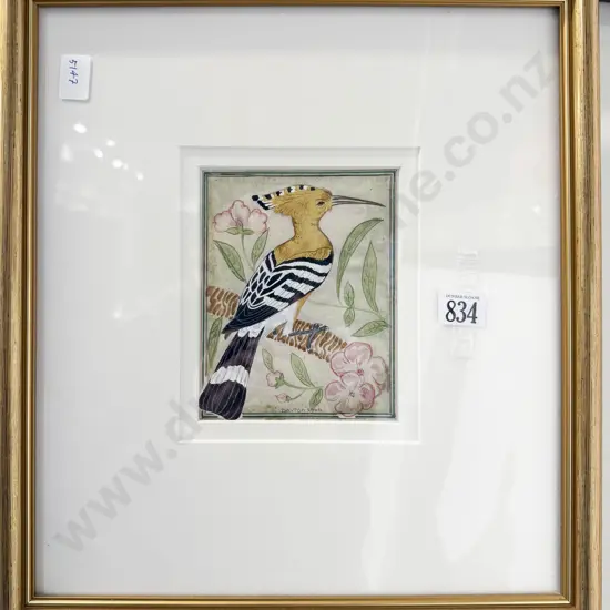 Signed Davron - Bird Study - Mixed Media on Paper