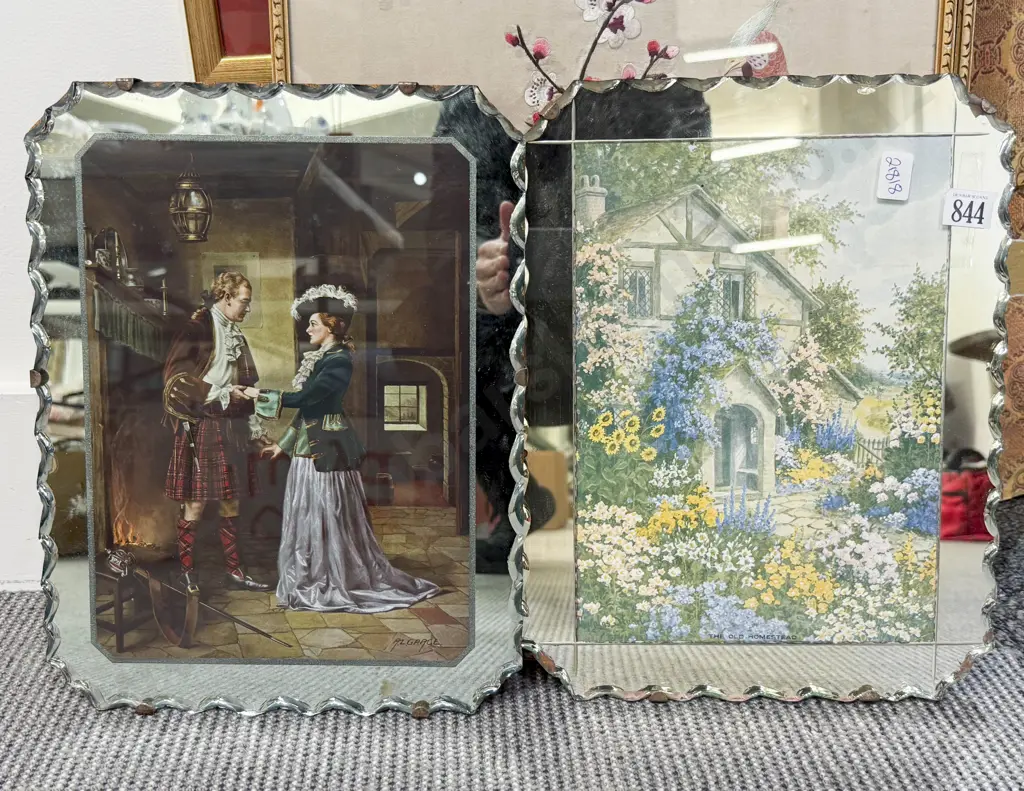 Two Vintage Mirrored Prints Image 1++