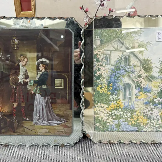 Two Vintage Mirrored Prints