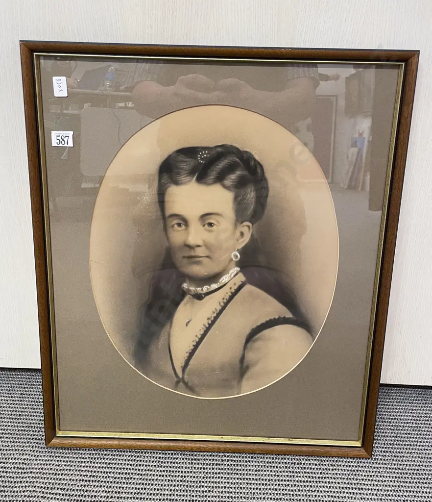 Portrait of Clara Jaynes - Overpainted Photographic Print Image 1++