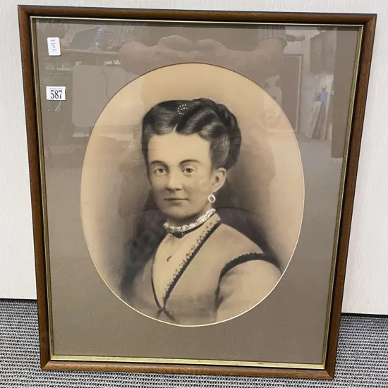 Portrait of Clara Jaynes - Overpainted Photographic Print