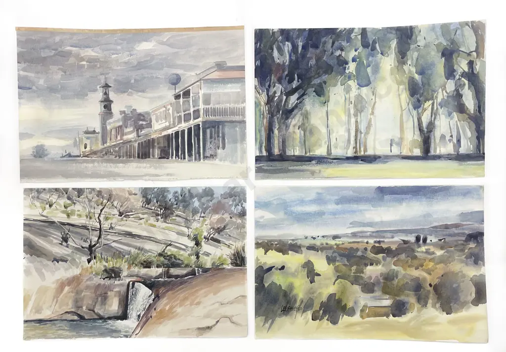 Les Finch (1940 - 2020) - Four Watercolours (Unframed) Image 1++