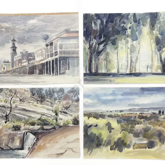 Les Finch (1940 - 2020) - Four Watercolours (Unframed)