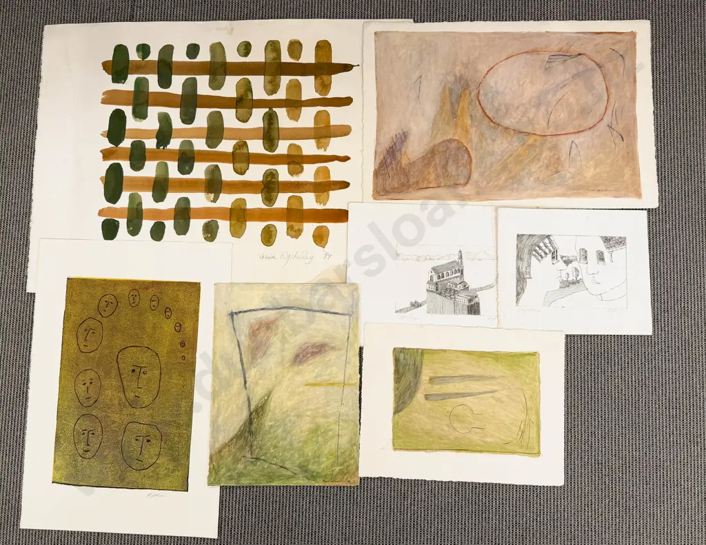 Louise Wychesey - Unframed Watercolour together with Assorted Unframed Works Image 1++