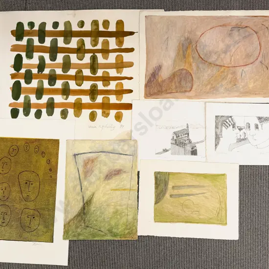 Louise Wychesey - Unframed Watercolour together with Assorted Unframed Works