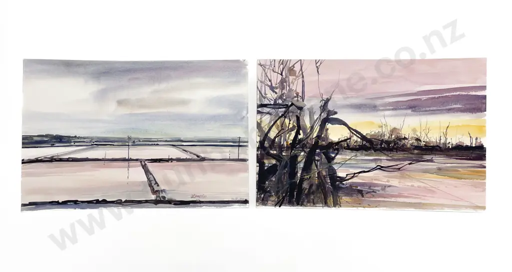 Les Finch (1940 - 2020) - Two Watercolours (Unframed) Image 1++