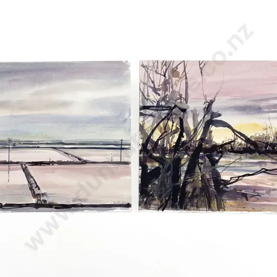 Les Finch (1940 - 2020) - Two Watercolours (Unframed)