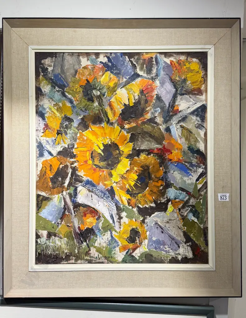 Florence M. Luxford - "Sunflowers" - Oil on Board Image 1++
