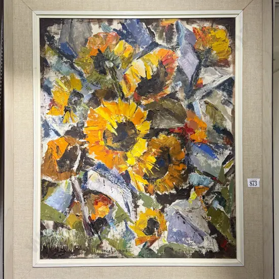 Florence M. Luxford - "Sunflowers" - Oil on Board