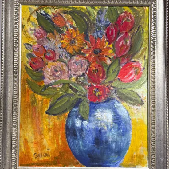 Gudi Green - "Floral Burst" - Acrylic on Board