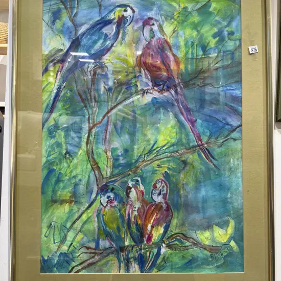 Betty Eaton - "Parrots" - Watercolour