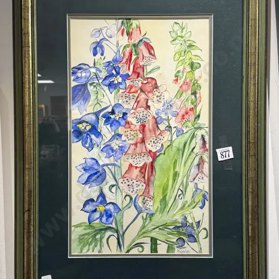 Signed Rosie - Floral Still Life - Watercolour