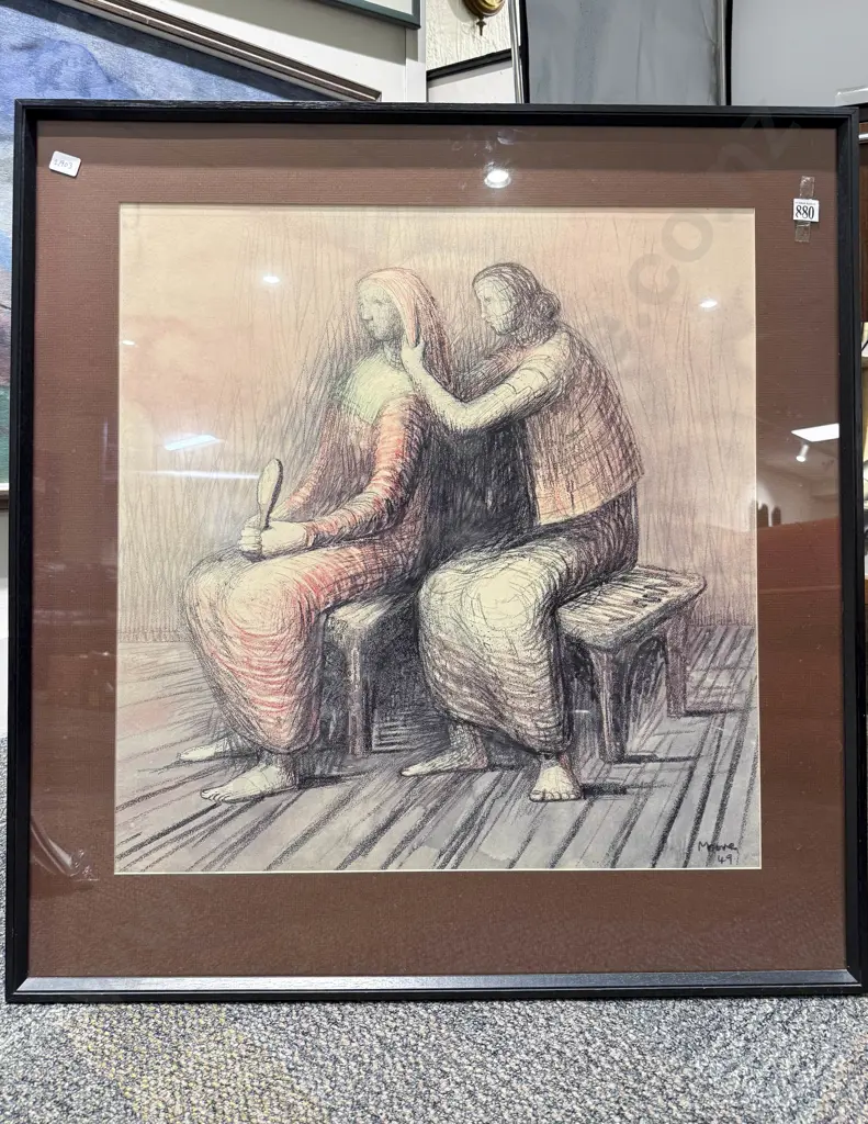 Henry Moore - "Two Women Seated" - Print Image 1++