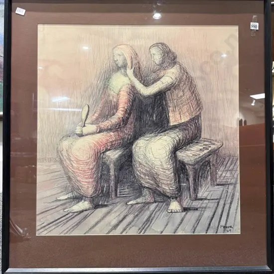 Henry Moore - "Two Women Seated" - Print