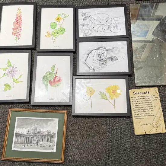 Qty of Assorted Framed Prints & Mirror