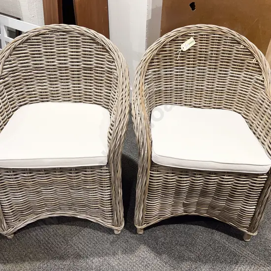 Pair of Wicker Tub Chairs