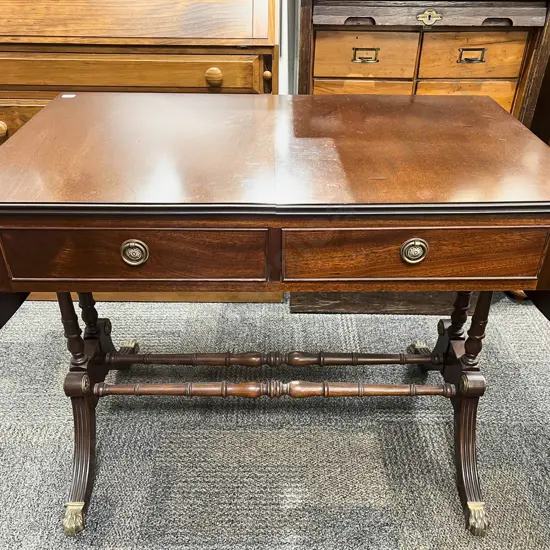 Reproduction Mahogany Dropside Hall Table