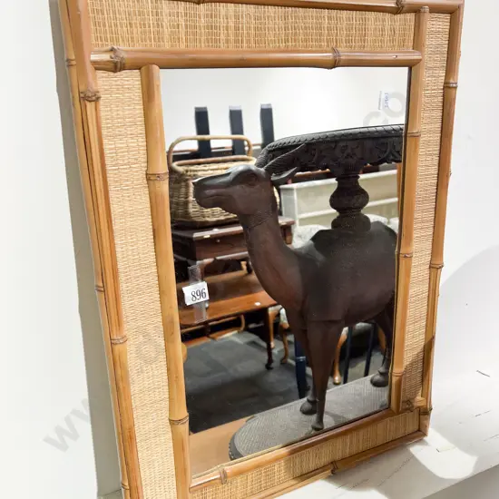 Faux Bamboo Rectangular Framed Wall Mirror
