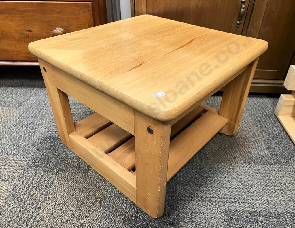 Modern Coffee Table with Slatted Under Tier Image 1++