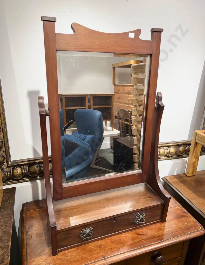 Toilet Swing Mirror with Single Drawer to Base Image 1++