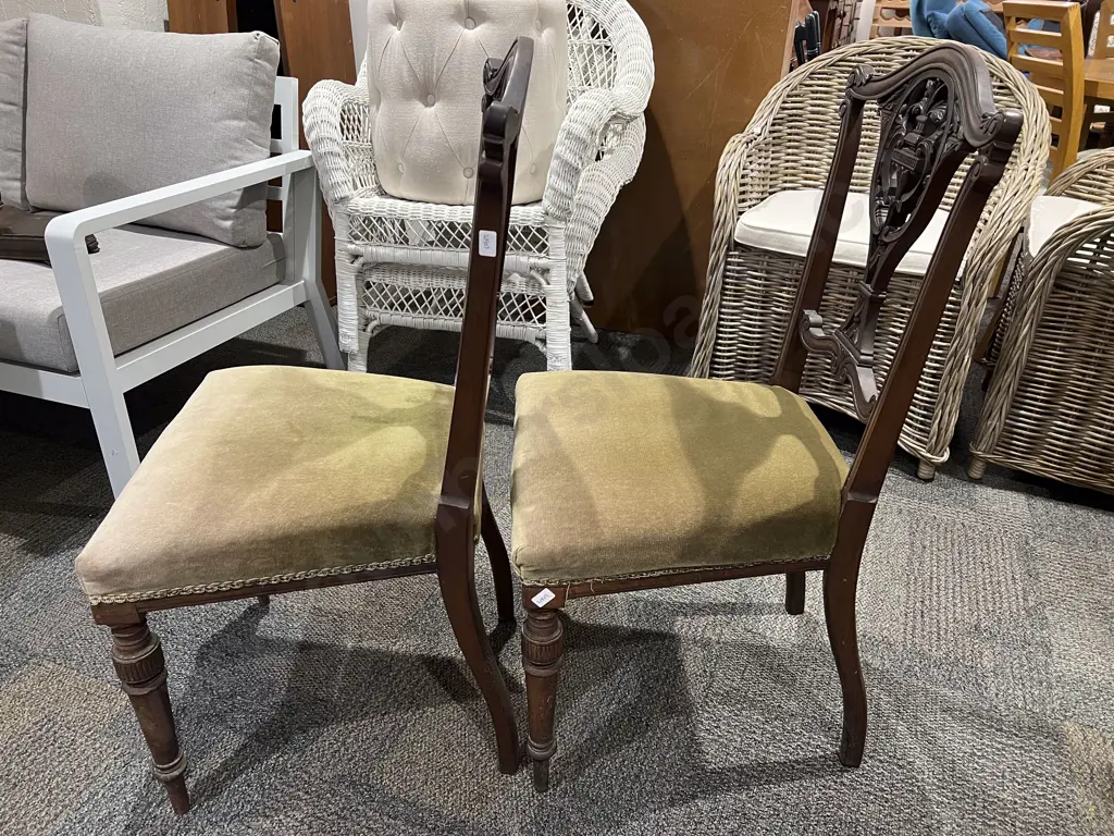 Pair of Edwardian Side Chairs Image 1++