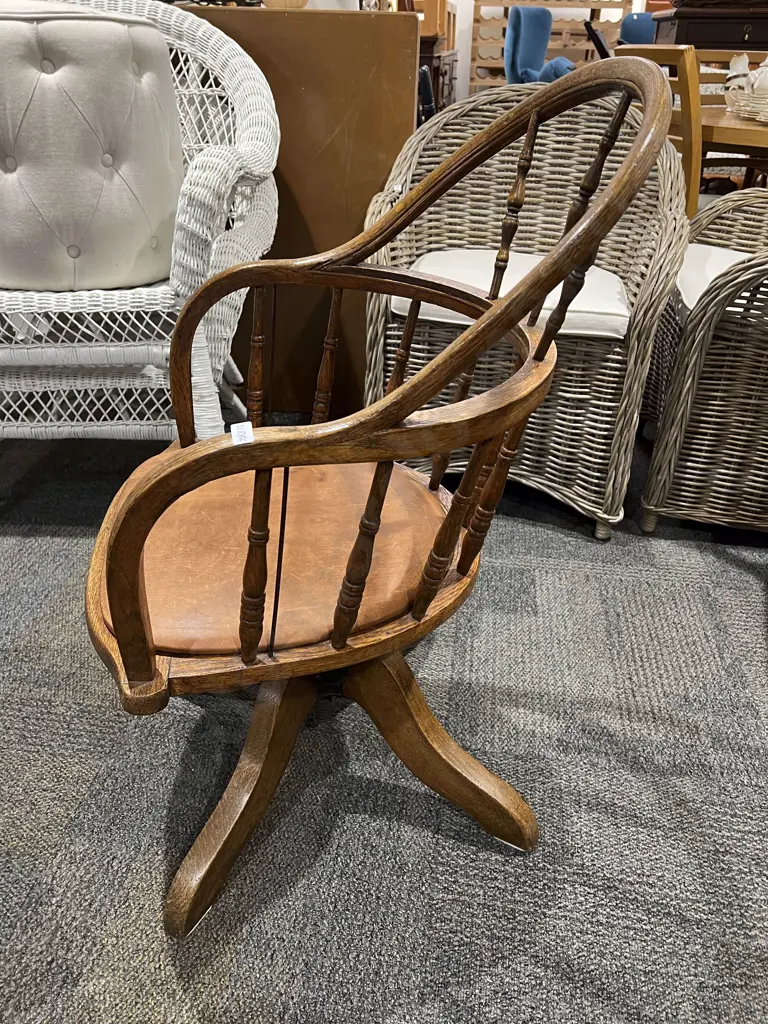 Oak Spindle Back Captain's Chair Image 1++