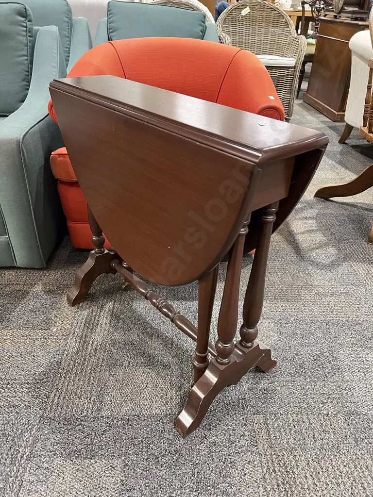 Reproduction Mahogany Drop Leaf Sutherland Tea Table Image 1++
