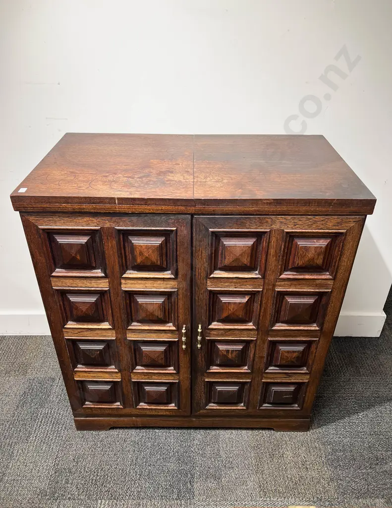 Mahogany Two Door & Tilt Top Drinks Cabinet Image 1++
