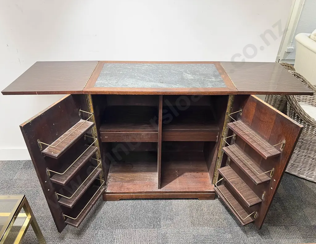 Mahogany Two Door & Tilt Top Drinks Cabinet Image 1++