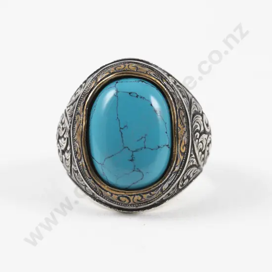 S/S Single Stone Turquoise Ring