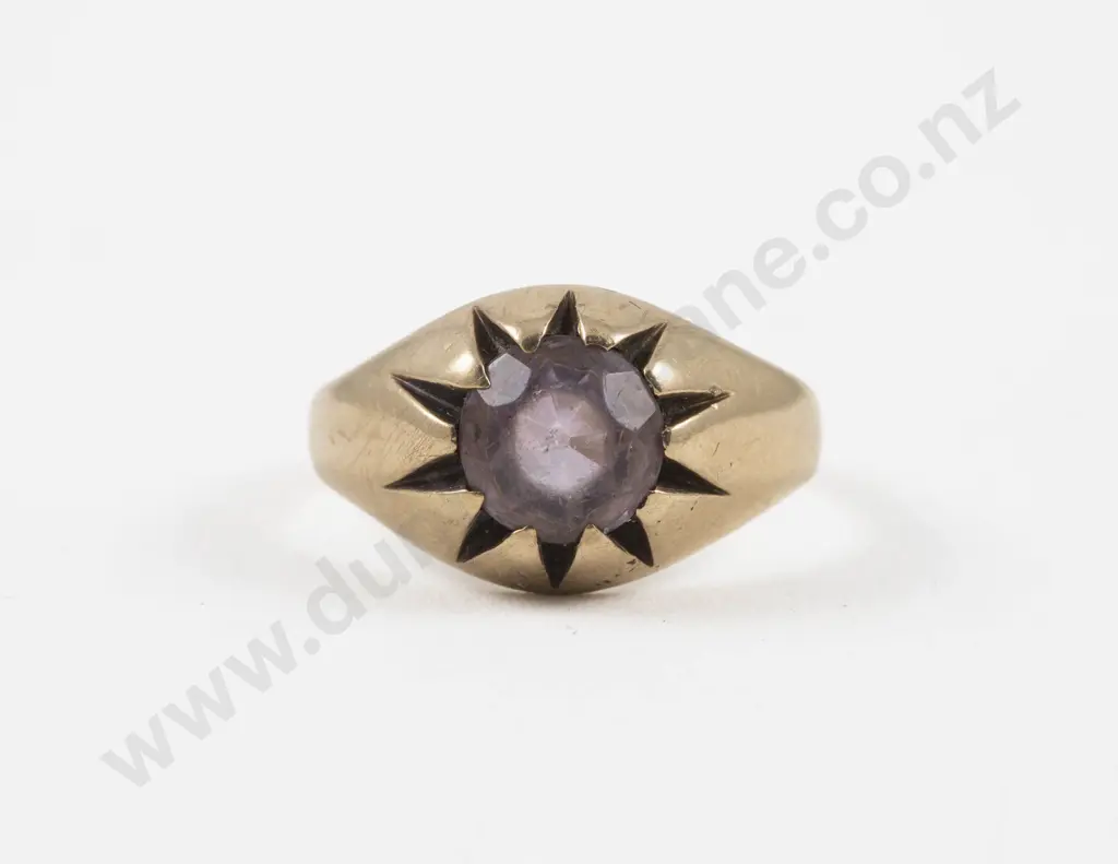 9ct Single Stone Amethyst Ring Image 1++