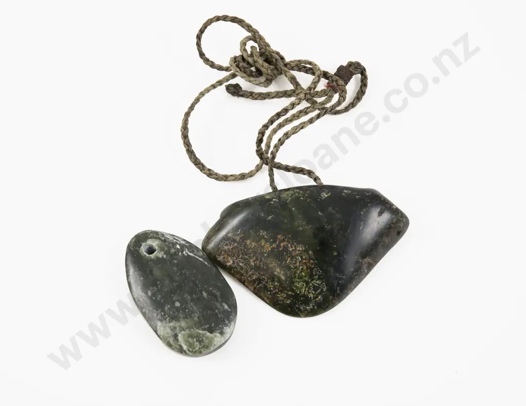 Two NZ Greenstone Pendants Image 1++