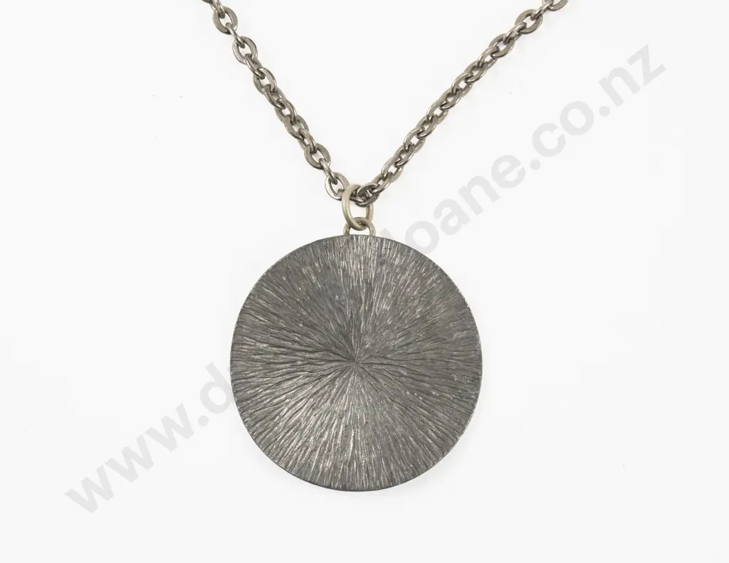 Jorgen Jensen Denmark Pewter No. 57A Circular Pendant on Neck Chain Image 1++