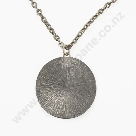 Jorgen Jensen Denmark Pewter No. 57A Circular Pendant on Neck Chain
