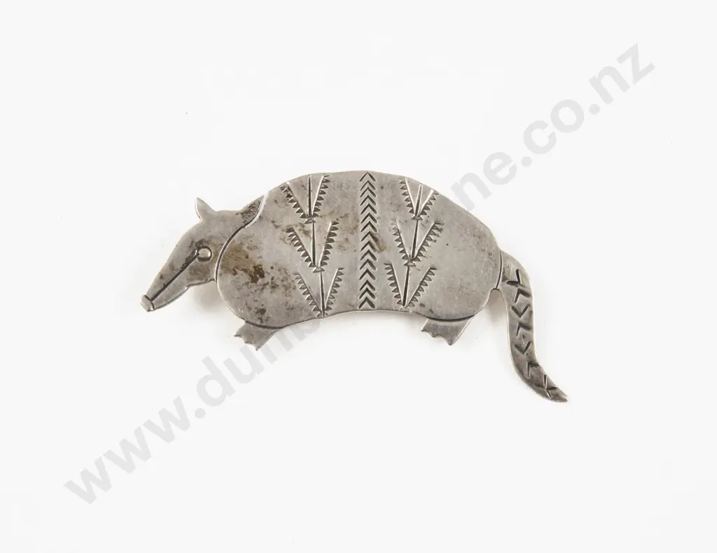 Mexican .925 Silver Armadillo Brooch Image 1++