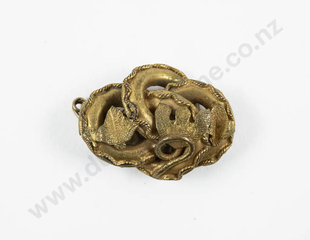Victorian Gold Plated Interlocking Brooch Image 1++