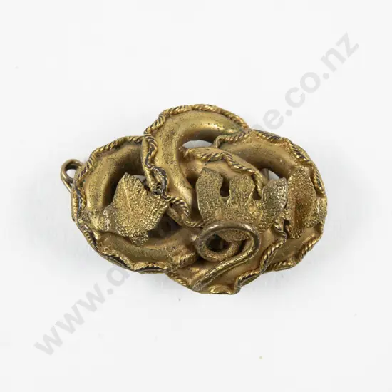 Victorian Gold Plated Interlocking Brooch