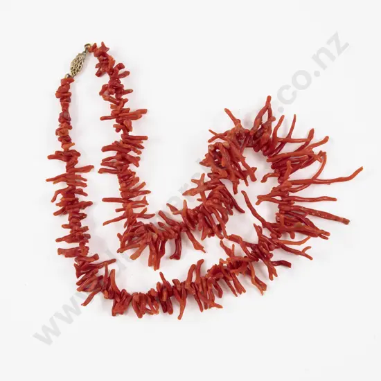 Vintage Single Strand Branch Form Coral Necklace