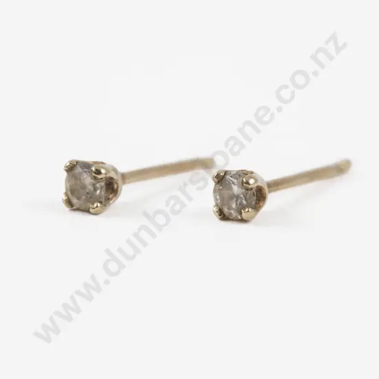 Pair 9ct Single Diamond Stud Earrings