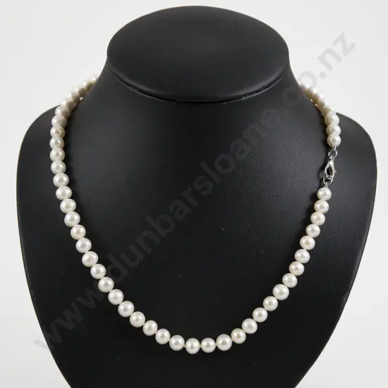 Single Strand Slightly Graduated Cultured Pearl Necklace