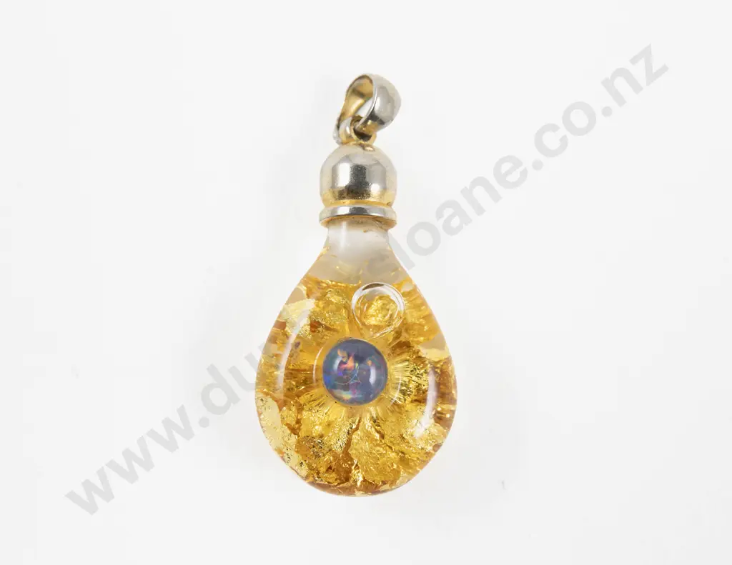 Australian Gold Leaf and Opal Glass Pendant Image 1++