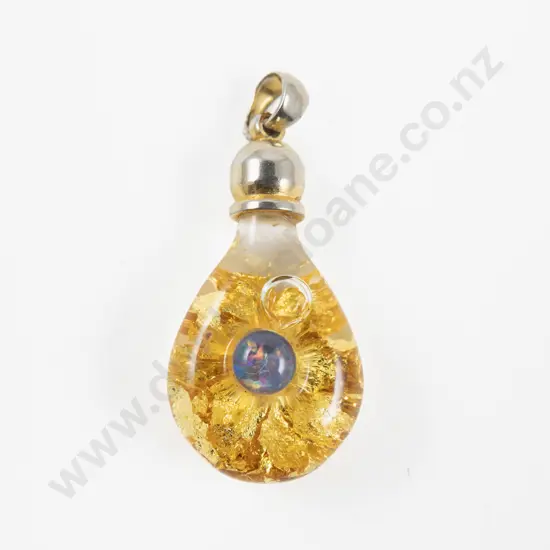 Australian Gold Leaf and Opal Glass Pendant