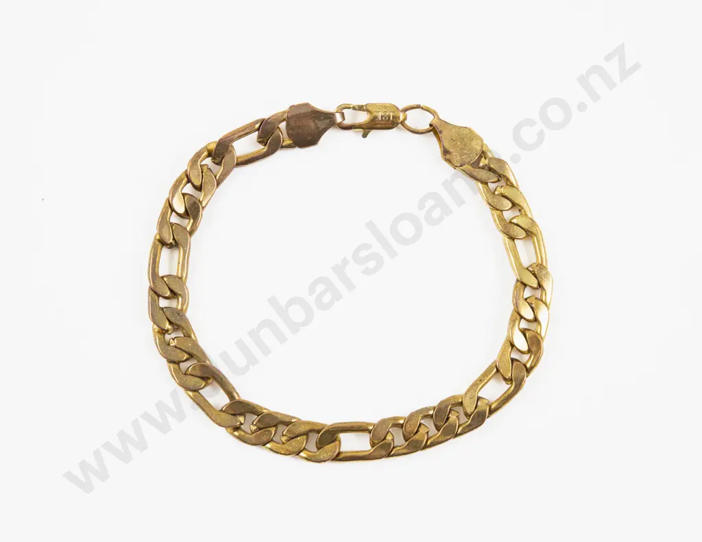 Gold Plated Modern Flat Curb Link Bracelet Image 1++