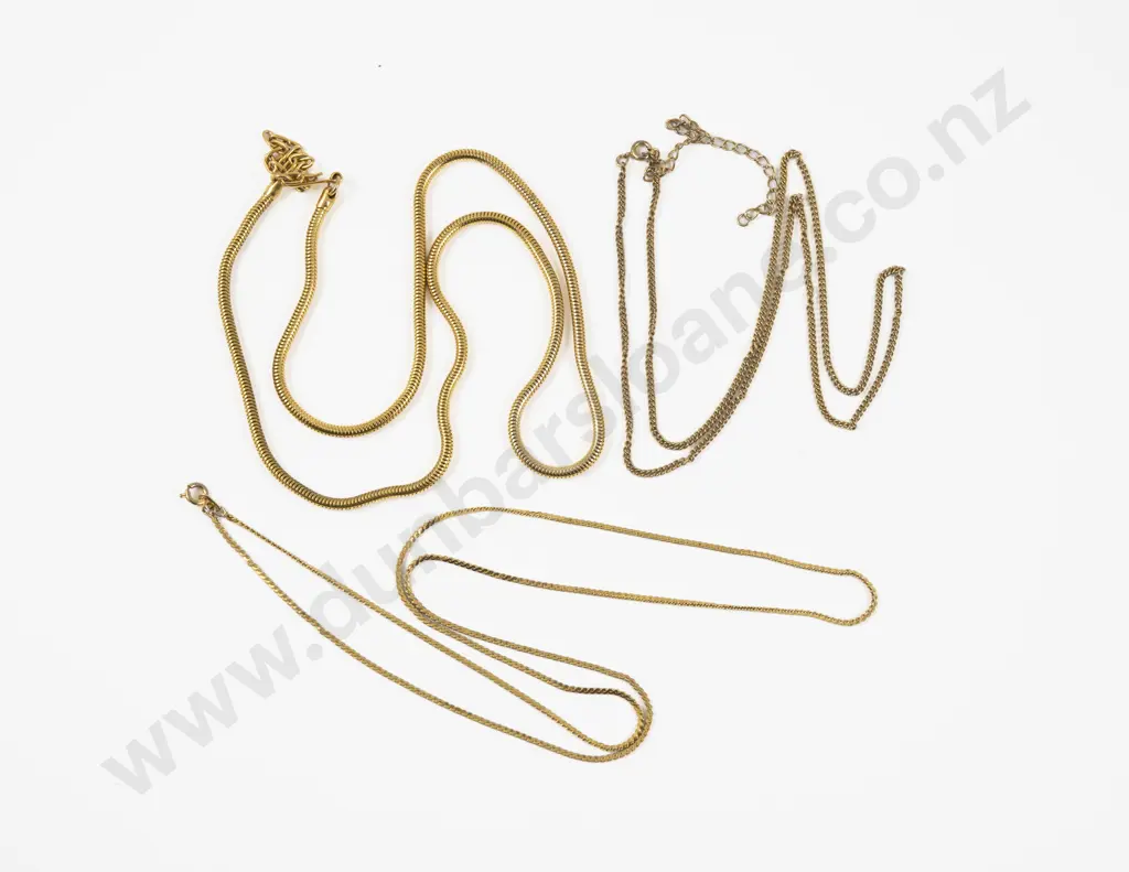 Three Gold Plated Neck Chains Image 1++